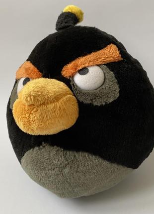 Мягкая игрушка энгри бёрдс птица бомб angry birds2 фото