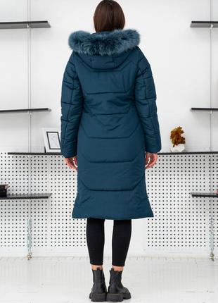 Зимний женский теплый пуховик парка пальто с мехом песца. бесплатная доставка2 фото