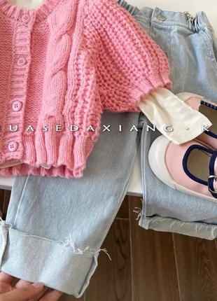 Комплект трійка кофта + гольф + джинси  палаццо для дівчинки