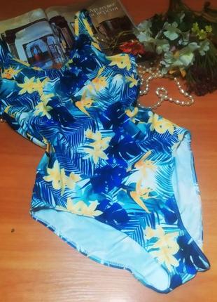 Мега-классный стильный модный яркий сдельный купальник патриотический желтый синий esmara 14/42 новый2 фото