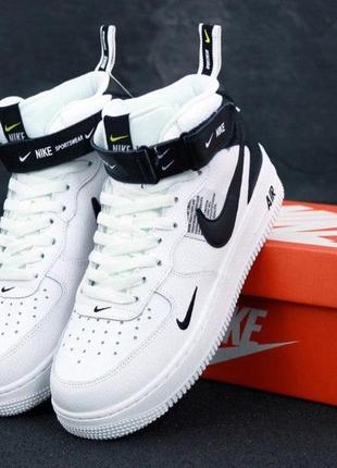 Женские кроссовки nike air force 1 high white black 36-37-38-395 фото