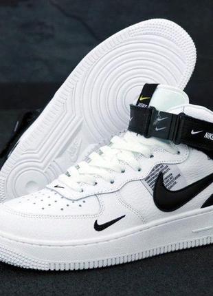 Женские кроссовки nike air force 1 high white black 36-37-38-39