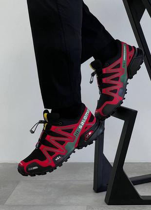 Мужские кроссовки salomon speedcross 3 black red / smb1 фото