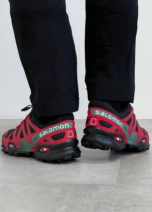 Мужские кроссовки salomon speedcross 3 black red / smb3 фото