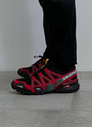 Мужские кроссовки salomon speedcross 3 black red / smb5 фото