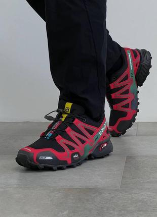 Мужские кроссовки salomon speedcross 3 black red / smb7 фото