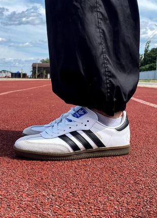 Чоловічі кросівки adidas samba og vegan low white black / smb