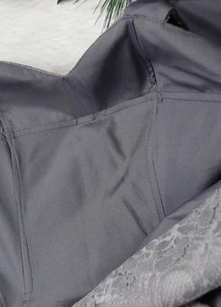 Мереживне сіра сукня до колін на велику груди4 фото