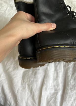 Dr. martens оригинал черные сапоги ботинки нубук утепленные serena 414 фото