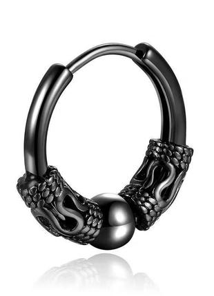 Серьга кольцо мужская из нержавеющей стали (1 шт) dekolie mk1232 черная