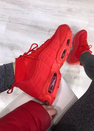 Nike air max 95 sneakerboot red мужские зимние кроссовки с термоноском7 фото