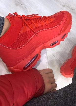 Nike air max 95 sneakerboot red мужские зимние кроссовки с термоноском8 фото