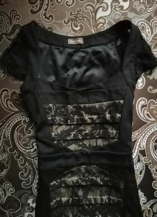 Платье чёрное сарафан миди вискоза с гипюром 38 размер3 фото