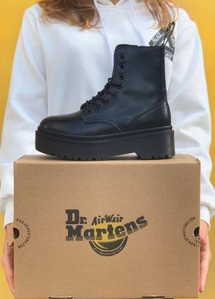 Сапоги кожаные на платформе dr. martens jadon monoblack🍂ботинки2 фото