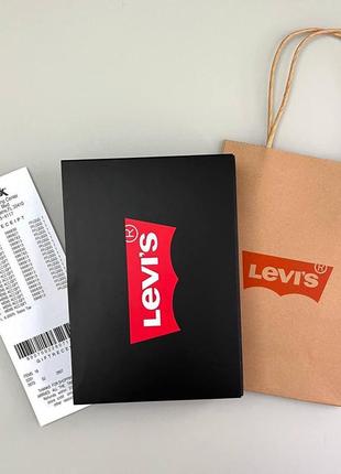 Мужской кожаный ремень с двумя пряжками levis черный из натуральной кожи в подарочной упаковке8 фото