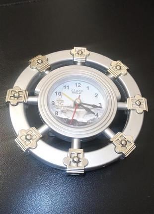 Часы настенные маленькие clock modern art штурвал1 фото