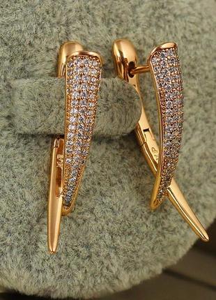 Серьги  xuping jewelry рог изобилия 2.7 см золотистые2 фото