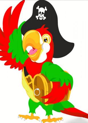 Дитяча картина за номерами папуга-пірат 30x30 см strateg