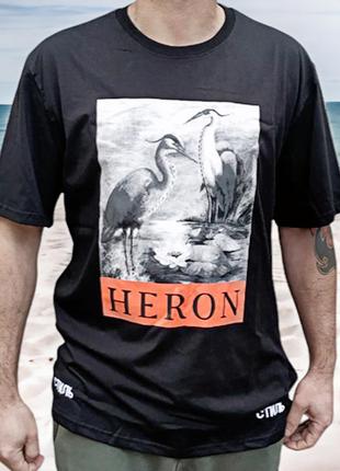 Футболка чаплі стиль heron preston р. xl оверсайз унісекс