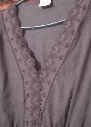 Новая катоновая блузочка-туника с длинным рукавом.трикотаж+ кружево все натуральное размер наш 48-50-527 фото