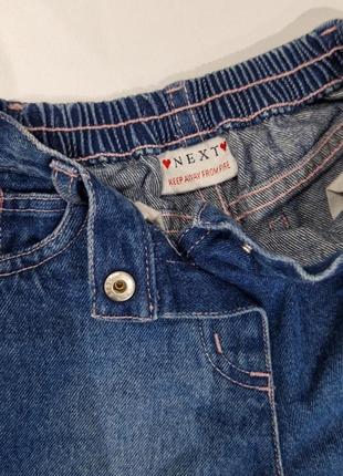 Расклешенные джинсы next для модницы на резиночке, 12-18 м4 фото