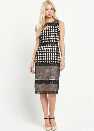 Miss selfridge xs geo lace pencil women dress стильное платье на 84 66 90 коктейльное