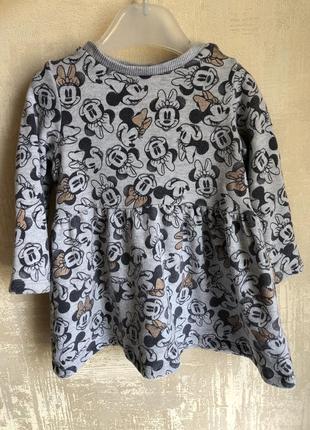 Платье тёплое на флисе 9-12 мес disney