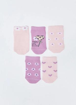 2-3/3-4/4-5 роки новий фірмовий набір ніжних шкарпеток дівчинці 5 пар квіти lc waikiki вайкікі носки1 фото