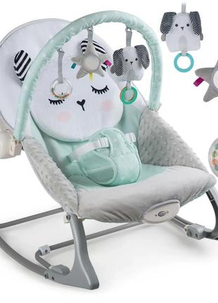 Дитяче крісло-качалка з вібрацією nukido 705401 світло-зелене від народження польща