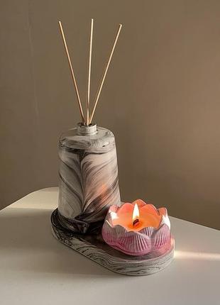 Аромасвеча из соевого воска, ароматическая свеча "лотос" от chill out (гуава и папайя)4 фото