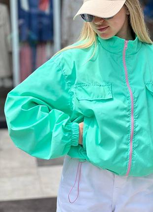 🎨6 цветов! шикарная оверсайз женская куртка ветровка женская ветровка ветровка мятная...