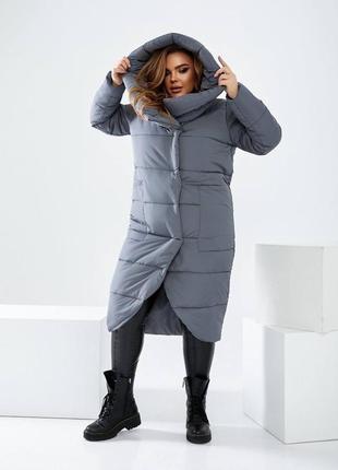 Зимова жіноча куртка пальто великі розміри батал