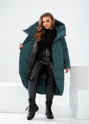 Зимова жіноча куртка пальто великі розміри батал5 фото