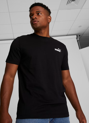 Чорна чоловіча футболка puma essentials small logo men's tee нова оригінал з сша