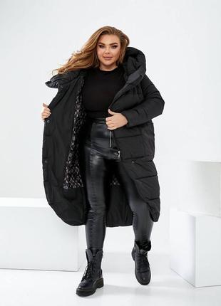 Зимова жіноча куртка пальто великі розміри батал2 фото