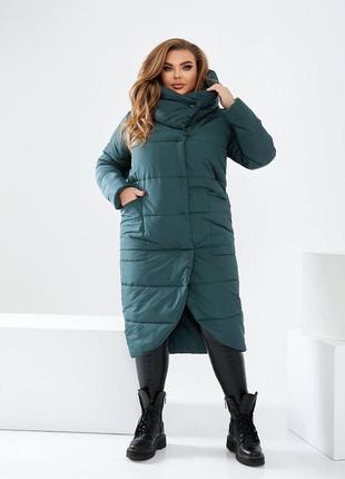 Зимова жіноча куртка пальто великі розміри батал7 фото