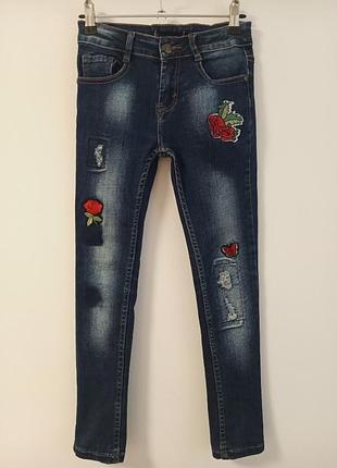 Джинси сині р.23 liuson з фабричною аплікацією
