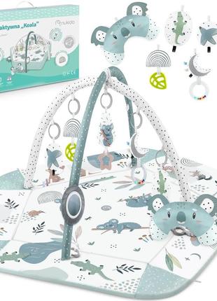 Розвиваючий інтерактивний килимок для дітей - немовлят136х136 см коала nukido koala польща2 фото