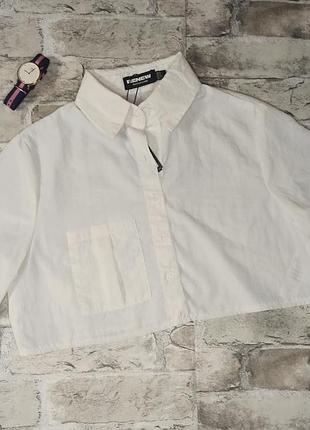 Трендовая рубашка-топ prettylittlething, размер xxs, xs