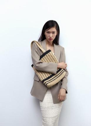 Плетена сумка-шопер zara