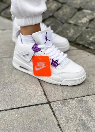 Кроссовки air jordan 4 white/purple4 фото