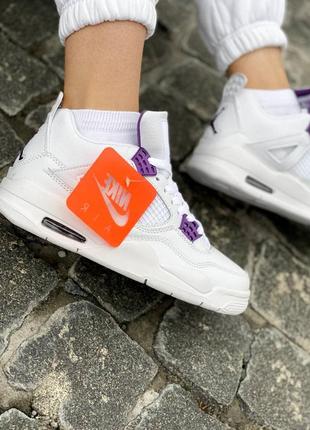 Кроссовки air jordan 4 white/purple3 фото