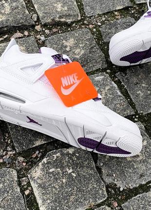 Кроссовки air jordan 4 white/purple7 фото