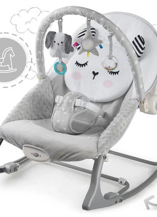 Дитяче крісло-качалка з вібрацією nukido сіре від народження польща5 фото