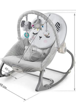 Дитяче крісло-качалка з вібрацією nukido сіре від народження польща4 фото
