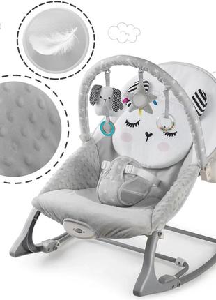 Дитяче крісло-качалка з вібрацією nukido сіре від народження польща6 фото