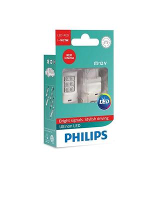 Комплект светодиодных ламп philips 11065ulrx2 w21w led red 12v1 фото