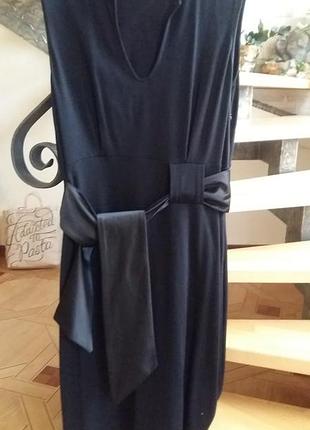 Чорне плаття nadine розмір l, класика, з бантом, без рукавів