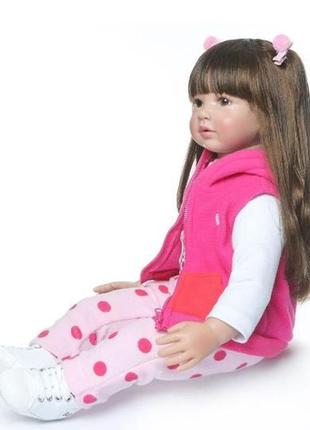 Силіконова колекційна лялька реборн reborn дівчинка лія (вінілова лялька) висота 55 см3 фото