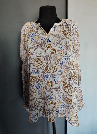 Блуза прозрачная батал рукав длинный